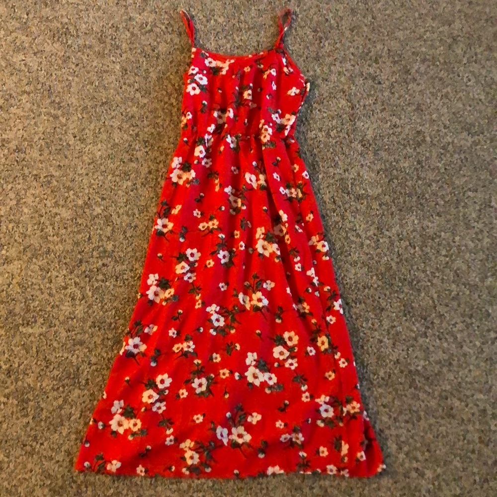 Red Floral Maxi Dress